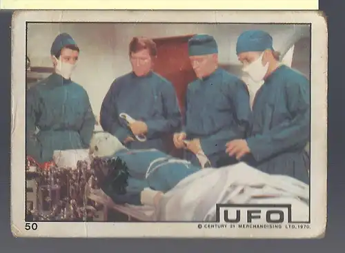 Sammelbild. PEZ / UNIMINT Sammelbild zur Fernsehserie UFO (1970) Bild Nr. 50