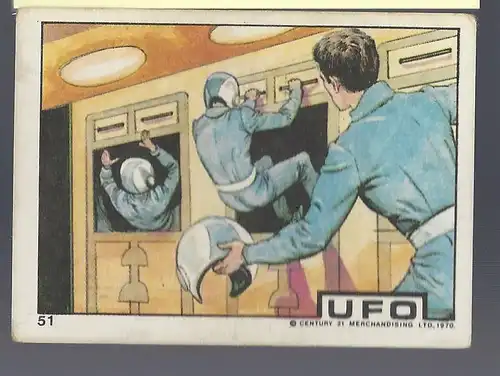 Sammelbild. PEZ / UNIMINT Sammelbild zur Fernsehserie UFO (1970) Bild Nr. 51