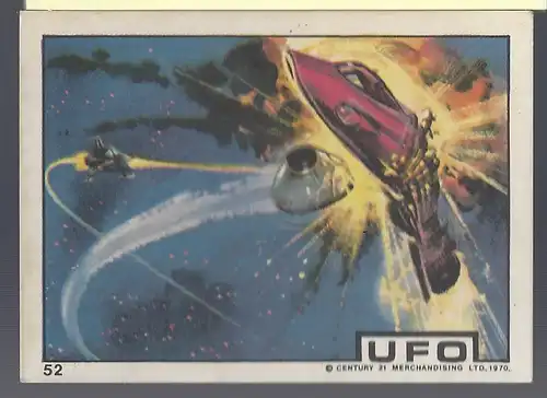 Sammelbild. PEZ / UNIMINT Sammelbild zur Fernsehserie UFO (1970) Bild Nr. 52