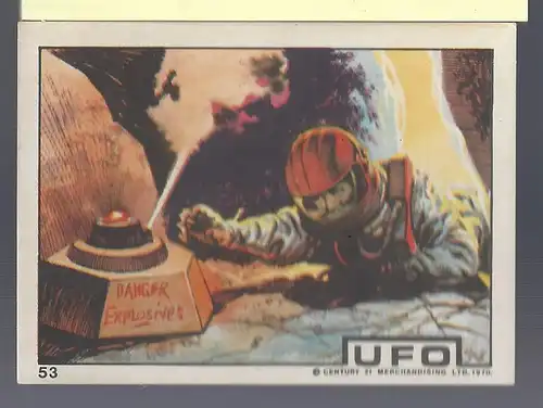 Sammelbild. PEZ / UNIMINT Sammelbild zur Fernsehserie UFO (1970) Bild Nr. 53