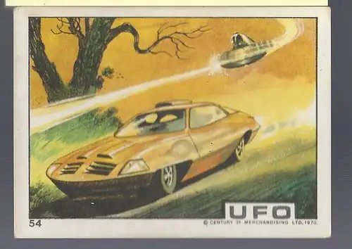 Sammelbild. PEZ / UNIMINT Sammelbild zur Fernsehserie UFO (1970) Bild Nr. 54