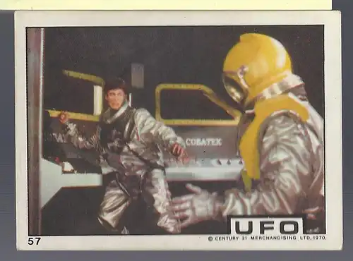 Sammelbild. PEZ / UNIMINT Sammelbild zur Fernsehserie UFO (1970) Bild Nr. 57