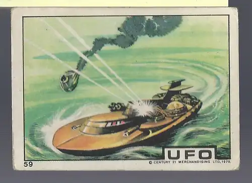 Sammelbild. PEZ / UNIMINT Sammelbild zur Fernsehserie UFO (1970) Bild Nr. 59
