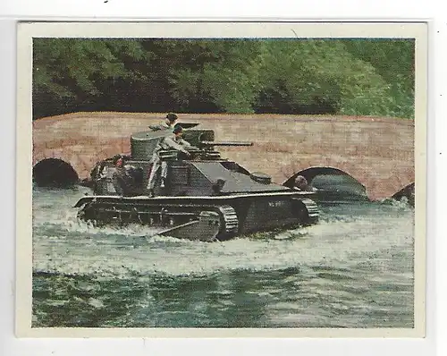 Sammelbild Yosma. Wie die anderen gerüstet sind!... Bild Nr.  87 Englischer Vicker-Tank durchfährt eine Wasserader.