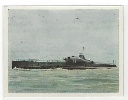 Sammelbild Yosma. Wie die anderen gerüstet sind!... Bild Nr.  115 Das größte französische U-Boot Surcouf.