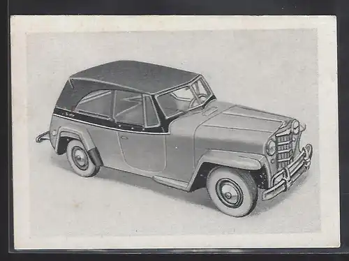 Paicos Zigarettenbilder Sammelalbum Automobile aus aller Welt. Serie U, Gruppe 24, Bild 1, Willys Overland Jeepster Hurricane 4