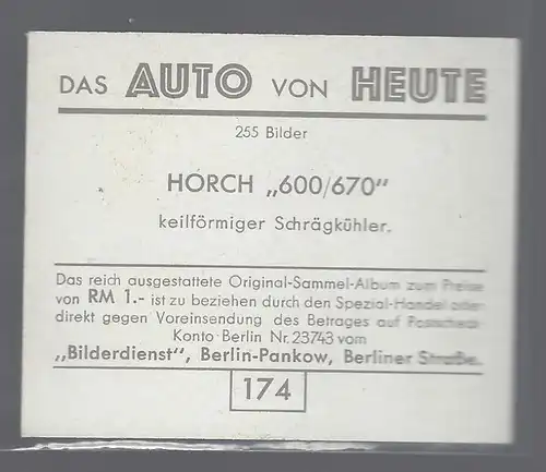 Das Auto von Heute. Bild 174. Horch 600/670