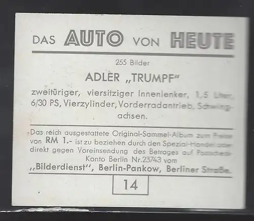 Das Auto von Heute. Bild 14. Adler Trumpf