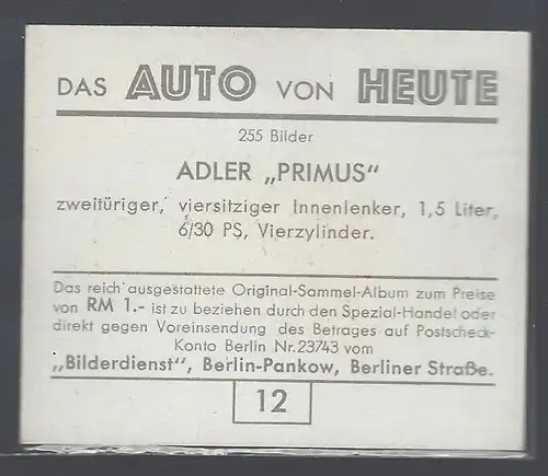 Das Auto von Heute. Bild 12. Adler Primus