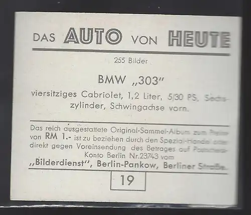 Das Auto von Heute. Bild 19. BMW 303