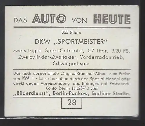 Das Auto von Heute. Bild 28. DKW Sportmeister