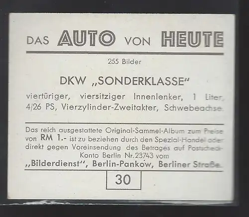 Das Auto von Heute. Bild 30. DKW Sonderklasse