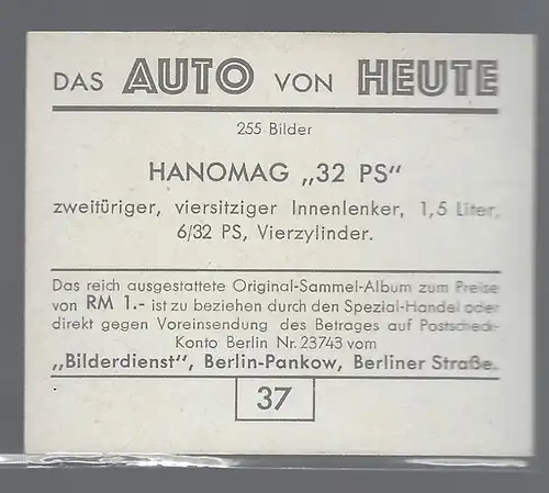 Das Auto von Heute. Bild 37. Hanomag 32 PS