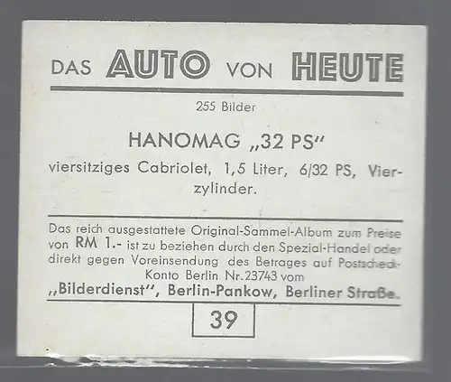 Das Auto von Heute. Bild 39. Hanomag 32 PS