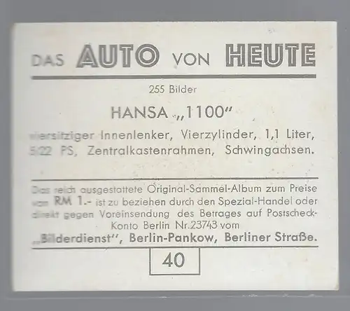 Das Auto von Heute. Bild 40. Hanomag 1100