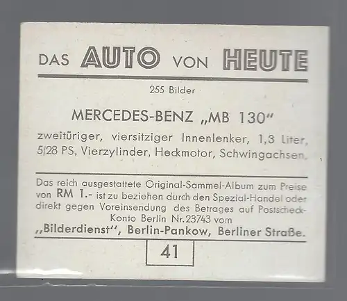 Das Auto von Heute. Bild 41. Mercedes-Benz MB 130