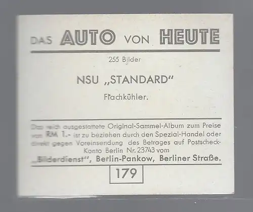Das Auto von Heute. Bild 179. NSU Standard Flachkühler