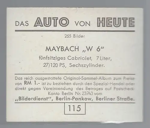 Das Auto von Heute. Bild 115. Maybach W 6