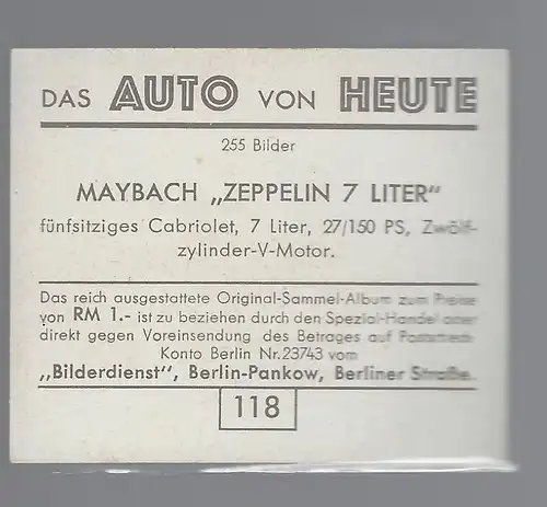 Das Auto von Heute. Bild 118. Maybach Zeppelin 7 Liter