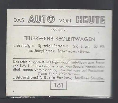 Das Auto von Heute. Bild 161. Mercedes Benz Feuerwehr-Begleitwagen