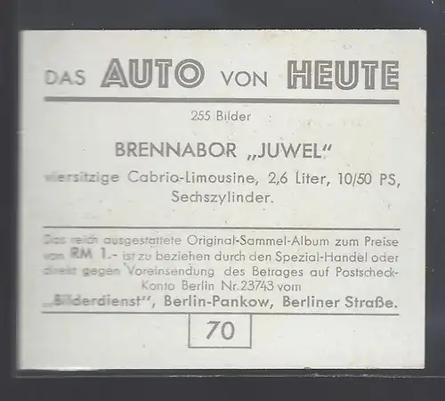 Das Auto von Heute. Bild 70. Brennabor Juwel