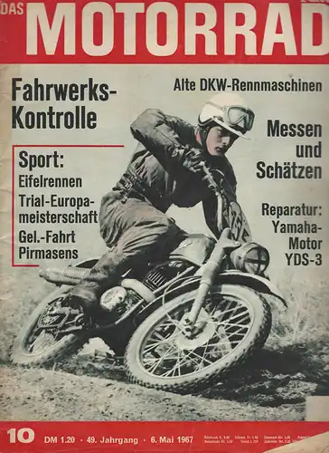 Das Motorrad 10/1967: Das Motorrad baut am Motor Yamaha YDS-3 (1). 
