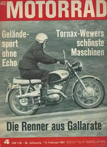 Das Motorrad 4/1967: Neue 250/360 Moto Cross Maschinen, Die Geschichte der MV Augusta Rennmaschine. 
