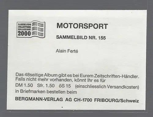 Bergmann Motorsport. Sammelbild Nr.155   Alain Ferté