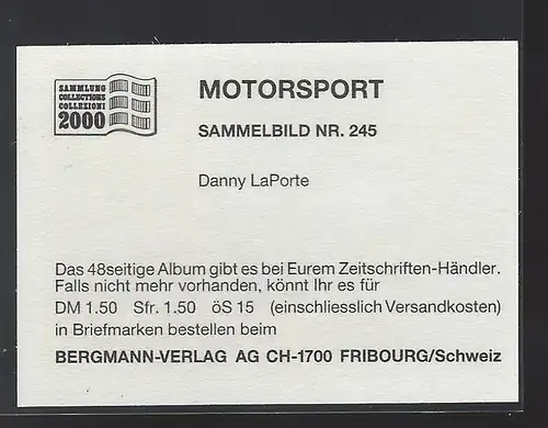 Bergmann Motorsport. Sammelbild Nr.245   Danny LaPorte