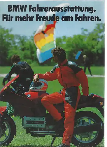 Prospekt. BMW Fahrerausstattung. Für mehr Freude am Fahren. 1988. 