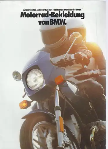 Prospekt. Motorrad-Bekleidung von BMW. Anziehendes für den sportlichen Motorrad-Fahrer. 1/1981. 