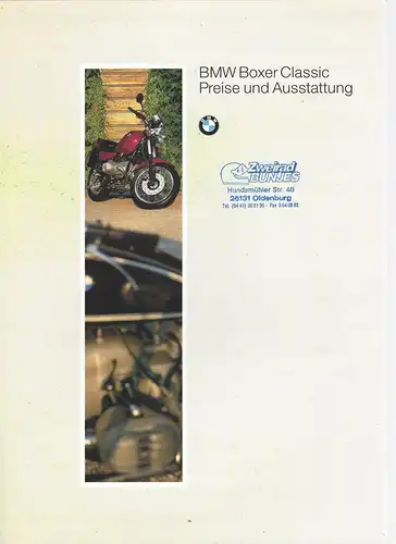 Prospekt. BMW Boxer Classic mit Preisliste. 4/94. 