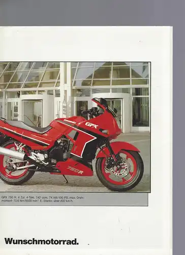Prospektblatt. Kawasaki Ihr Wunschmotorrad. 