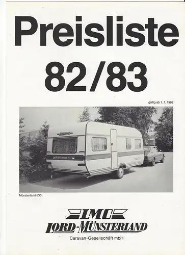 Prospekt LMC Lord-Münsterland Caravans 1982. 