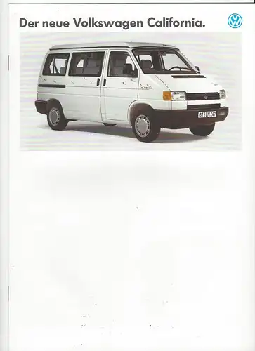 Prospekt VW. Der neue Volkswagen California. 10/1990. 