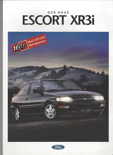 Prospekt Ford. Der neue Escort XR3i.  16V 1,8-Lieter.  1992. 