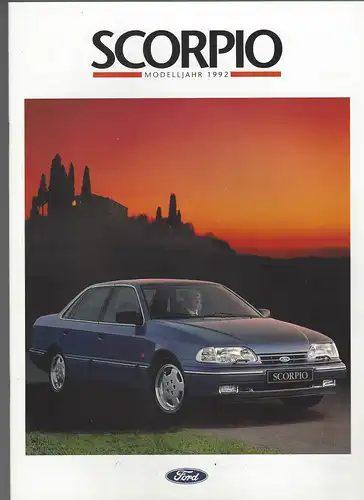 Prospekt Ford. Scorpio. Modelljahr 1992. Mit Preisliste. 