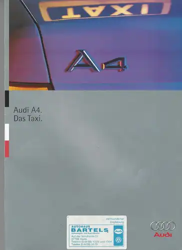 Prospekt Audi A4. Das Taxi. 1995. 