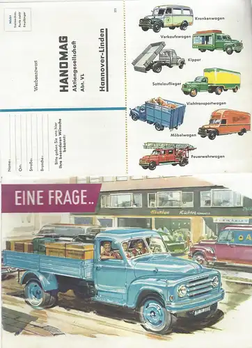 Prospekt Hanomag Pritschenwagen Schnellaster. 