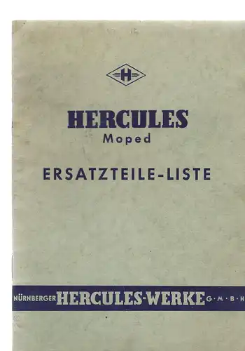 Hercules Moped Ersatzteile-Liste Modell 213. 