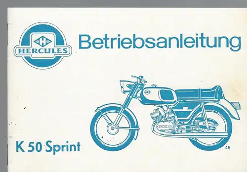 Betriebsanleitung Hercules K50 Sprint. 