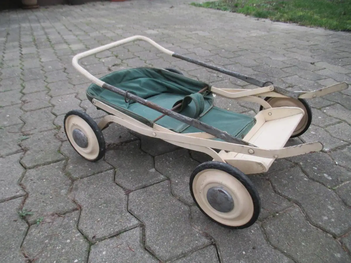 Antiker Kinderwagen, alter Kinderwagen, offener Kinderwagen, Kinderwagen Sommer, Vintage Kinderwagen, Dekostück, Sammlerobjekt, 50er Jahre, 40er Jahre,  4