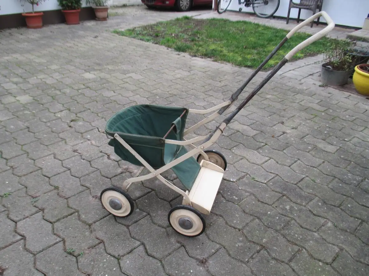 Antiker Kinderwagen, alter Kinderwagen, offener Kinderwagen, Kinderwagen Sommer, Vintage Kinderwagen, Dekostück, Sammlerobjekt, 50er Jahre, 40er Jahre,  5