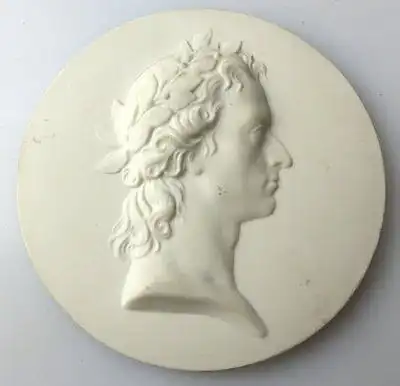 KPM Medaille mit Portrait von Schiller 1759-1805, F.A. Fischer 1850, Orden2976
