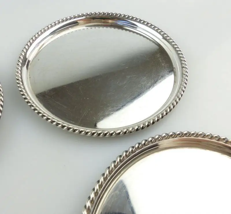 #e4903 6 tolle kleine 925er Silber Untersetzer Sterling Silber 925 FS 4