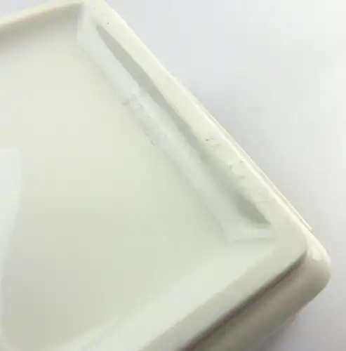 E4006 Meissen Porzellan Dose mit Deckel eckig Koralle Kästchen