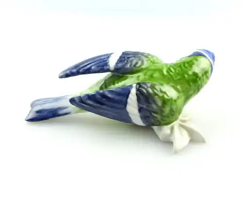 #e4186 Unterweissbacher Werkstätten Porzellan Figur Vogel Wanddeko Blaumeise