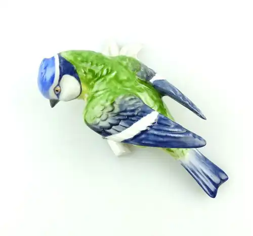 #e4186 Unterweissbacher Werkstätten Porzellan Figur Vogel Wanddeko Blaumeise