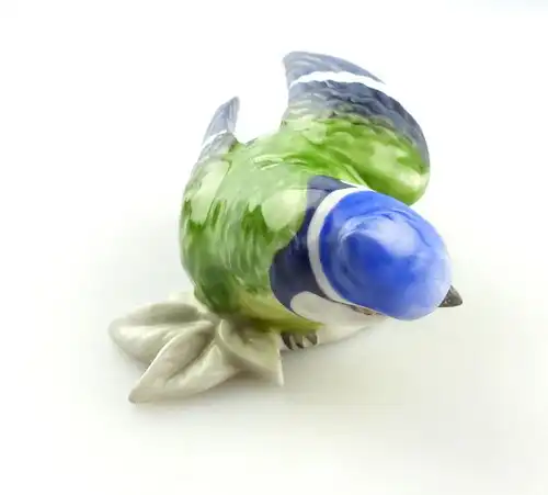 #e4186 Unterweissbacher Werkstätten Porzellan Figur Vogel Wanddeko Blaumeise