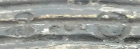 Alte Salziere / Gewürznapf in 800 (Ag) Silber mit blauem Glaseinsatz 5